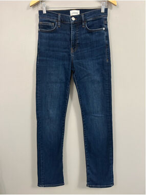 Frame Denim Women's Le High Straight Long Dark Indigo Straight Leg Jeans Size 27